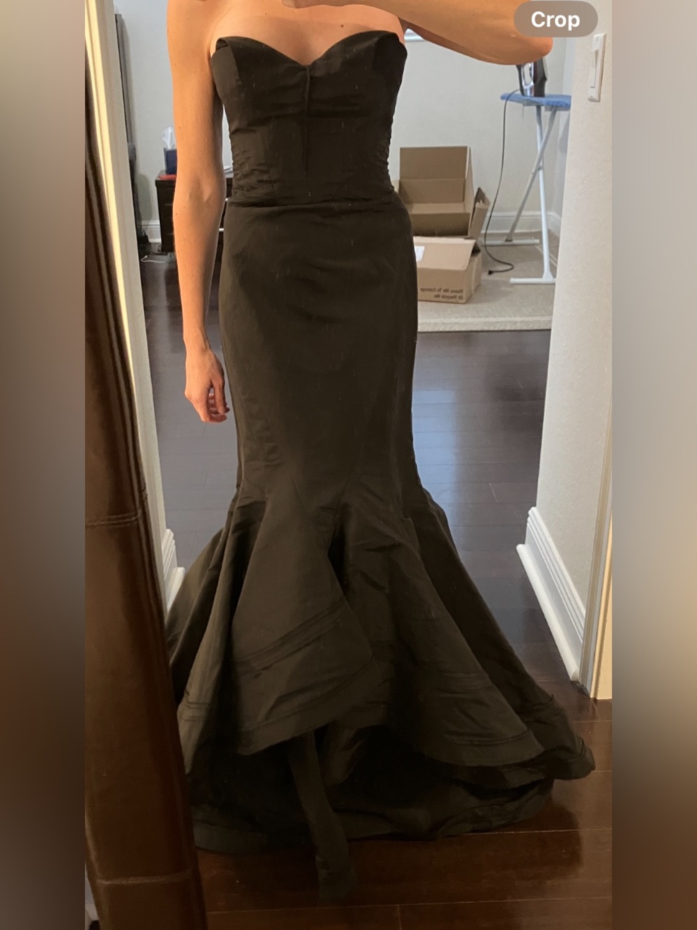 Zac Posen Black Strapless Evening Gown